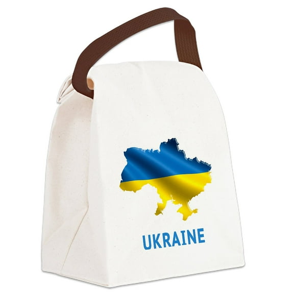 CafePress - Cool Ukraine Flag Ukrainian Pride - Canvas Lunch Bag with Strap Handle