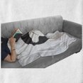 thumbnail image 6 of Animal Soft Flannel Fleece Throw Blanket, Contemporary Image of a Dog and Horse Hugging Loyal Friend Heads Print, Cozy Plush for Indoor and Outdoor Use, 50" x 60", Black White, by Ambesonne, 6 of 6