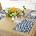 thumbnail image 4 of Ambesonne Navy Place Mats Set of 4, Marine Life Woven Composition, Standard Size, Navy Blue and White, 4 of 6