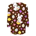 thumbnail image 5 of KDDYLITQ Easter Shirts for Women Crew Neck 3/4 Length Sleeve Bunny Eggs Graphic Tees Daisies Spring Pullover Polka Dot Eggs Summer Plus Size Blouse Coffee 2XL, 5 of 5