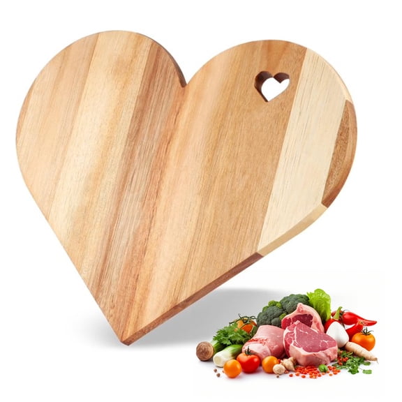 TACYKIBD Heart Shaped Cutting Board, Acacia Wood Bread Board Cheese Serving Platter Serving Charcuterie Board for Meat Cheese and Vegetables Christmas Valentine's Day Gifts