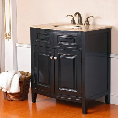 Virtu USA Seville 32-in. Balck Single Sink Bathroom Vanity LS-1023