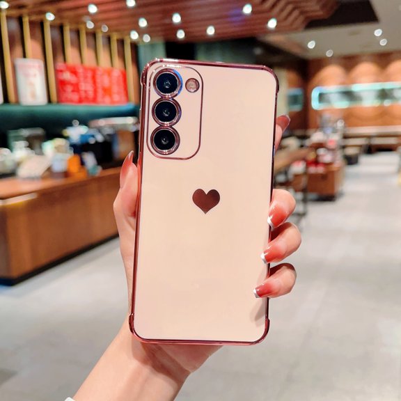 Xilaimitoo for Samsung Galaxy S20 FE Case, Phone Case Galaxy S20 FE, Love Heart Plating TPU Shockproof Case for Samsung S20 FE, Pink