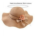 thumbnail image 2 of Zruodwans Straw Hats for Women with Lace-up Bowknot, Womens Wide Brim Sun Hat, Summer Beach Garden Tea Party Sun Protection Hat, 2 of 6
