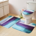 thumbnail image 2 of Turquoise Purple Bath Mat 3 Piece Bathroom Rug Set, Geometric Abstract Modern Oil Painting Non Slip Bath Rug Contour Mat and Toilet Lid Cover, Absorbent Shower Mats Soft Bath Rugs and Mats Sets, 2 of 8