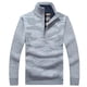 thumbnail image 3 of Gibobby Suéter ligero hombre Suéter de Cuello Alto Ajustado para Hombre Suéter de Punto con Estampado de Giro Informal(Gris,XG), 3 of 4