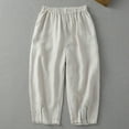 thumbnail image 2 of FNFYFH Clearance Women's Plus Size Linen Pants for Summer Breathable Solid, 2 of 4