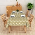 thumbnail image 2 of Nanqianyi Olive Chevron Pattern Rectangle Tablecloth,70x60 Inch,Polyester Waterproof Oilproof Table Cover,Kitchen Dining Decor, 2 of 6
