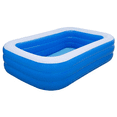 thumbnail image 1 of 210×135×60cm Inflatable Family Pool | Large Rectangular Kiddie Pool for Adults & Kids, Outdoor Backyard Use (Blue), 1 of 7