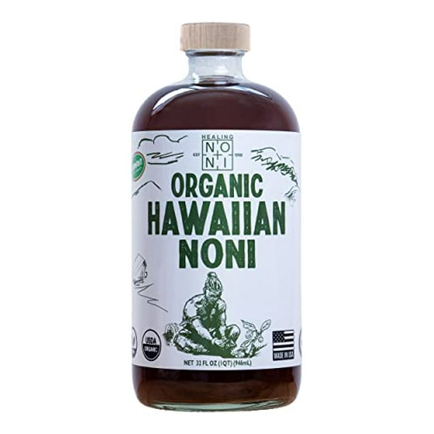 Healing Noni Organic Hawaiian Noni Juice 1 Pack of 32oz Glass