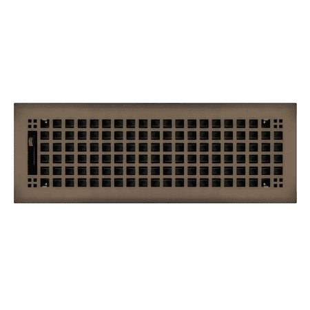 4" x 14" Oil Rubbed Bronze Rockwell Style Floor Register - Decorative Vent Cover