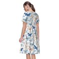 thumbnail image 2 of Bixox Robe d'Été à Manches Courtes pour Femmes Robe Ample Longueur Genou avec Poches-Papillon, 2 of 7