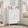 thumbnail image 3 of Commode Haute Blanche à 5 Tiroirs avec Tiroirs Profonds et Boutons en Métal, Commode Double Moderne en Bois pour Chambre, Entrée, 3 of 7