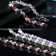 thumbnail image 6 of Silver Plated Cubic ZIrconia Multicolor Leaf Chain Link Bracelet Beauty Jewelry, 6 of 9