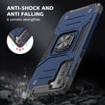 thumbnail image 6 of Samsung Galaxy S22 Case, Rosebono Hybrid Slim Colorful Armor Cover Case With Adjustable Integrated 360 Degree Rotating Ring Kickstand For Samsung Galaxy S22 (Navy), 6 of 6