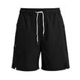 thumbnail image 3 of JGGSPWM Women's Hiking Shorts With Zipper Pockets Lightweight Quick Dry Golf Shorts Solid Color Casual Drawstring Shorts Black XL, 3 of 7