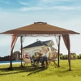 thumbnail image 2 of Summit Living 13 x 13 ft Pop Up Canopy Tents Event Shelter for Outside Party Brown, 2 of 9