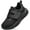 All Black, variant on Boys Girls Running Sneakers Slip on Breathable Tennis Athletic Walking School Kids Shoes All Black Toddler Size 10