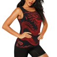 thumbnail image 2 of Balery Red Dragon On Black Camiseta sin mangas estampada ligera para mujer, tops de entrenamiento sin mangas, camisetas de yoga transpirables de secado rápido.-Medium, 2 of 7