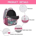 thumbnail image 3 of Cute Baby Dinosaur Pattern Backpack – Artistic Cartoon Dino Print Schoolbag with Planets, Forest, and Star Design, 3 of 5