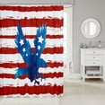 thumbnail image 2 of American Flag Bathroom Shower Curtain Sets, Eagle Bird Shower Curtain Stars and Stripes Fabric Shower Curtain USA Memorial Day Bath Curtain, American Independence Day Bathroom Accessories, 2 of 4