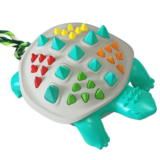 Dog Chew Toy Turtle Rubber Biteproof Puppy Chewing Rope Pet Tooth Cleaning Toy