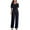 Black, variant on Penkiiy Jumpsuits for Women Women's One Line Neck Waist Loose Straight Jumpsuit Versatile Pants Hot Pink M Jumpsuits