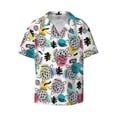 thumbnail image 3 of Cauagu Turtle Men's Short Sleeve Button Down Hawaiian Shirt for Men Bowling Shirts Casual Summer Beach Shirt,4X-Large, 3 of 6