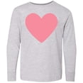 thumbnail image 3 of Inktastic Pink Valentine's Day Heart Long Sleeve Youth T-Shirt, 3 of 5