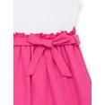 thumbnail image 2 of Pink Velvet Girls Sleeveless Paper Bag Waist Tie Front Dress, Sizes 4-16, 2 of 3