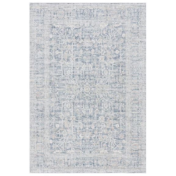 SAFAVIEH Hunter Kelsey Abstract Polyester Area Rug, Ivory/Dark Grey/Sage, 8' x 10'