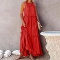 thumbnail image 2 of fatyb Womens Summer Dress Sleeveless Ruffle Tiered Maxi Dress Flowy Casual Long Dress for Beach, 2 of 6