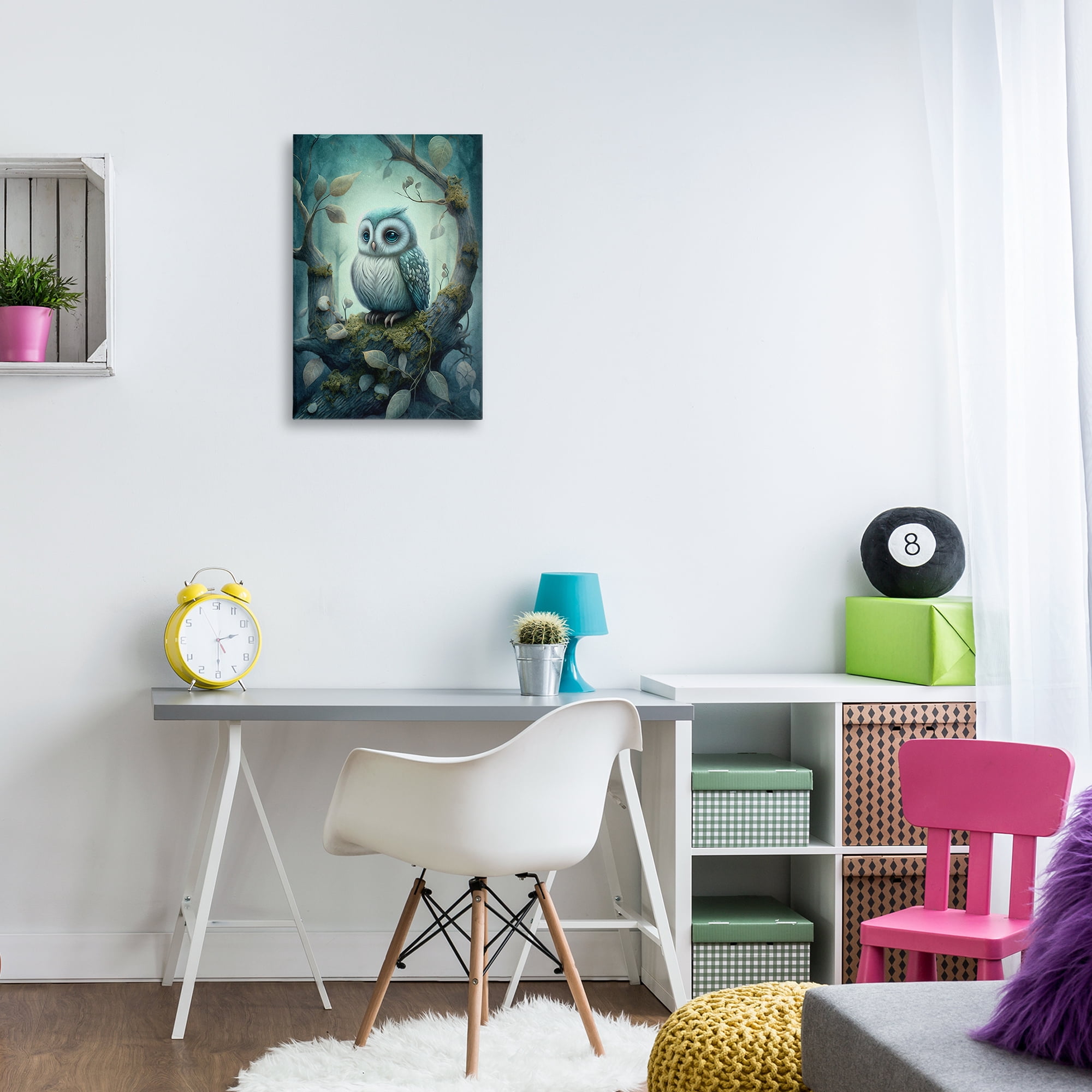 Stupell Industries Calm Mystic Owl Landscape Painting Gallery Wrapped Canvas Art Print Wall Art, 16 x 24