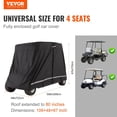 thumbnail image 2 of 2+2 Passenger Golf Cart Cover 600D Polyester Waterproof Sunproof Dustproof Full Cover with Three Zipper Doors Black, 2 of 6