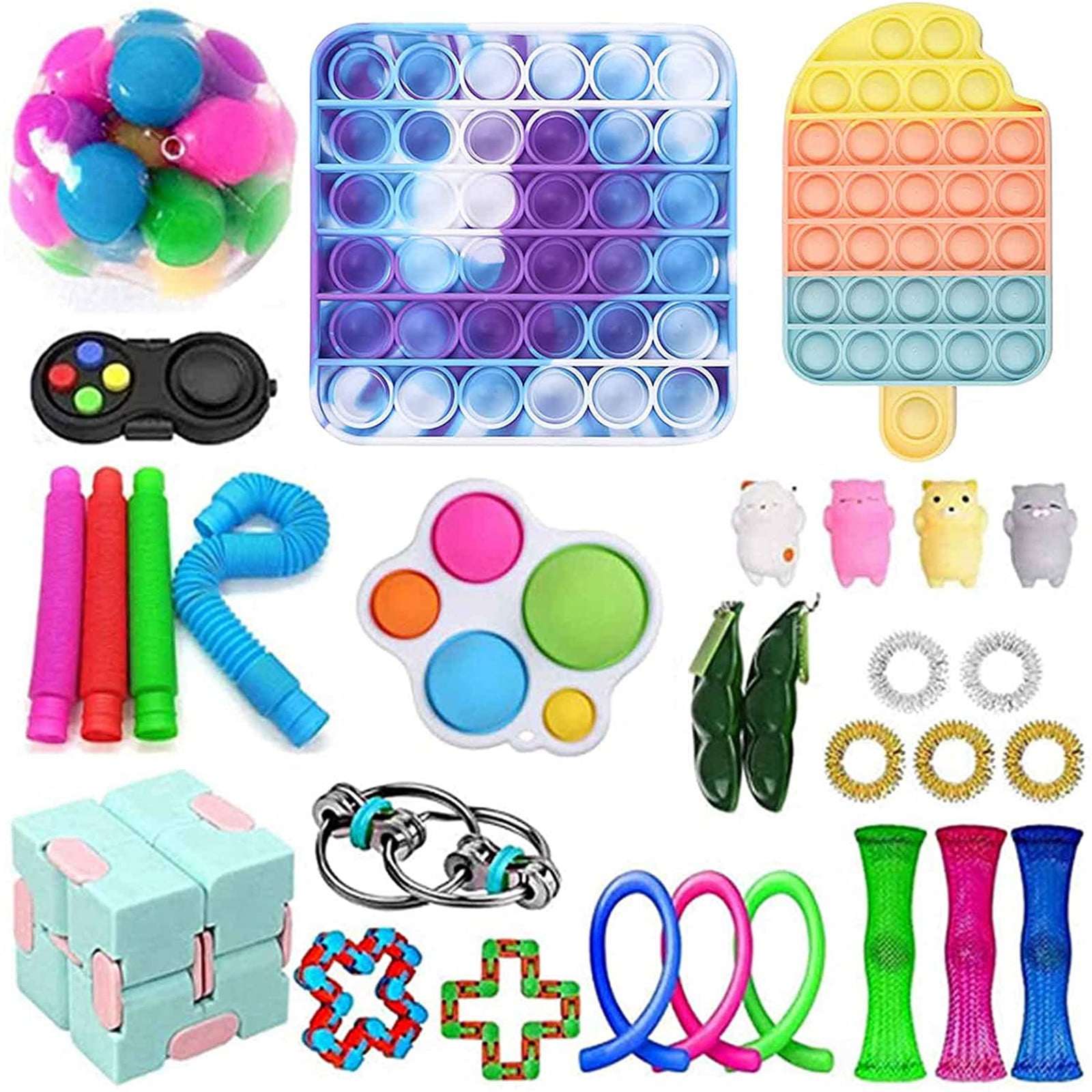 9PC Push Pop Fidget Toys Set Sensory It Bundle Tools Anxiety Stress Relief Toy 