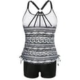 thumbnail image 5 of ZQUUVOU Women Swimsuits Sling Tanks Bikinis Printed Bathing Swimsuits Split Suit Swimwear (D-Gray,2XL), 5 of 5