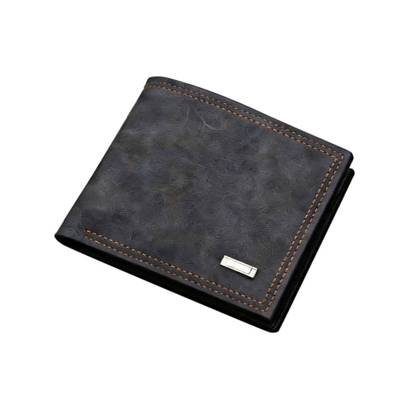 Men's Leather Wallet with RFID Blocking, Multiple Card Slots, and Money Clip for Business and Everyday Use - Black
