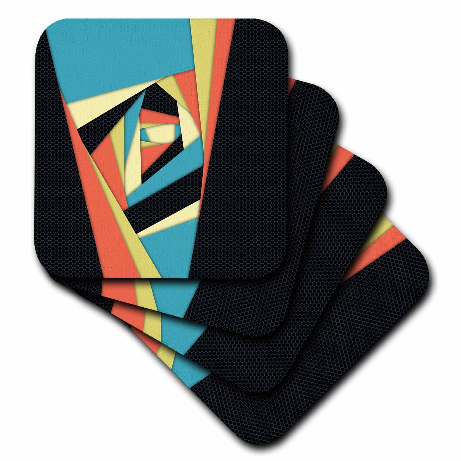 Layers of Color colorful geometric shapes with metallic pattern set