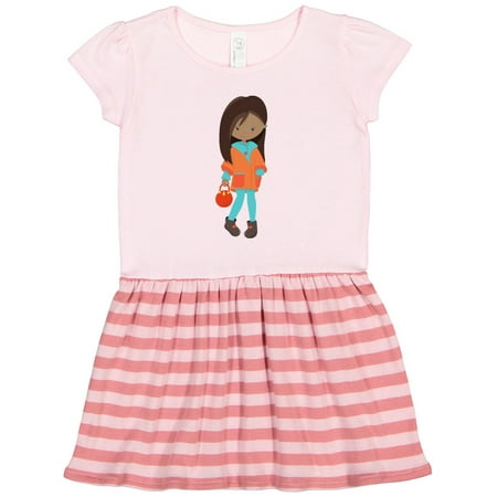 

Inktastic African American Girl Fashion Girl Orange Jacket Gift Toddler Girl Dress