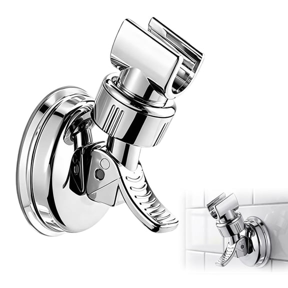 Suction Cup Shower Head Holder, Adjustable Handheld Bracket, Strong Wall Mount No Drilling, Ideal for Tile Bathroom