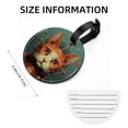 thumbnail image 5 of Retro Cat 2pcs PU Leather Round Bag Tags with Privacy Cover and Name ID Tag - Suitcase Tags for Travel Luggage, Handbags, Backpacks, School Bags, 5 of 6