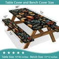 thumbnail image 6 of Picnic Table Cover with Bench Covers and Bag, Summer Outdoor Waterproof Windproof Tablecloth with Elastic Edges, Camping Accessories RV Gear Campers 3 Pcs Set, Black Mushroom, 30X72 in, 6 of 8