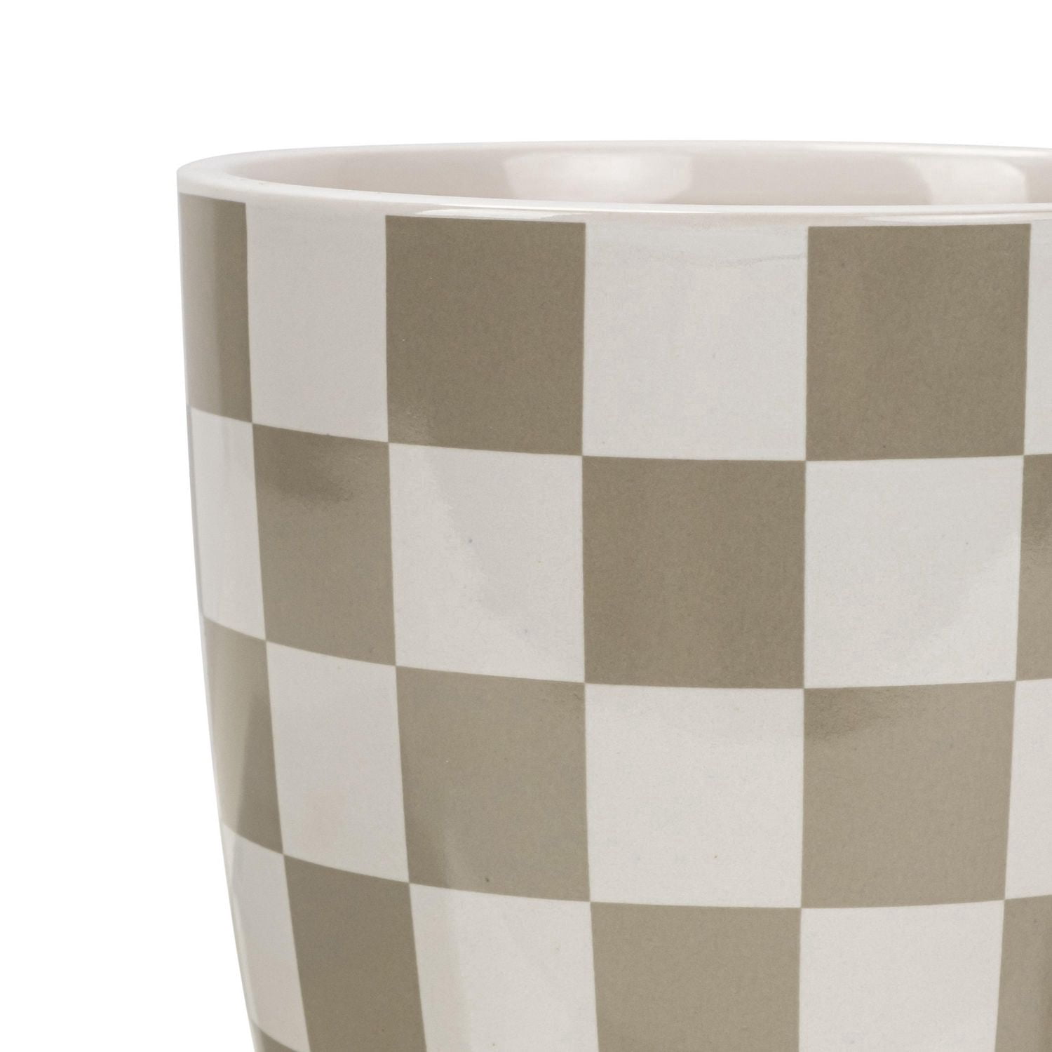 Mainstays 6 inch Grey Check Planter, MS 6 in. Grey Check Planter