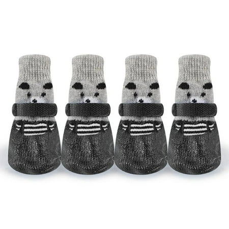 2 Pair Pet Dog Shoes Socks Waterproof Cats Dogs Rubber Socks Non-slip Dog Rain Snow Boots Socks Dogs Knitting Warm Socks