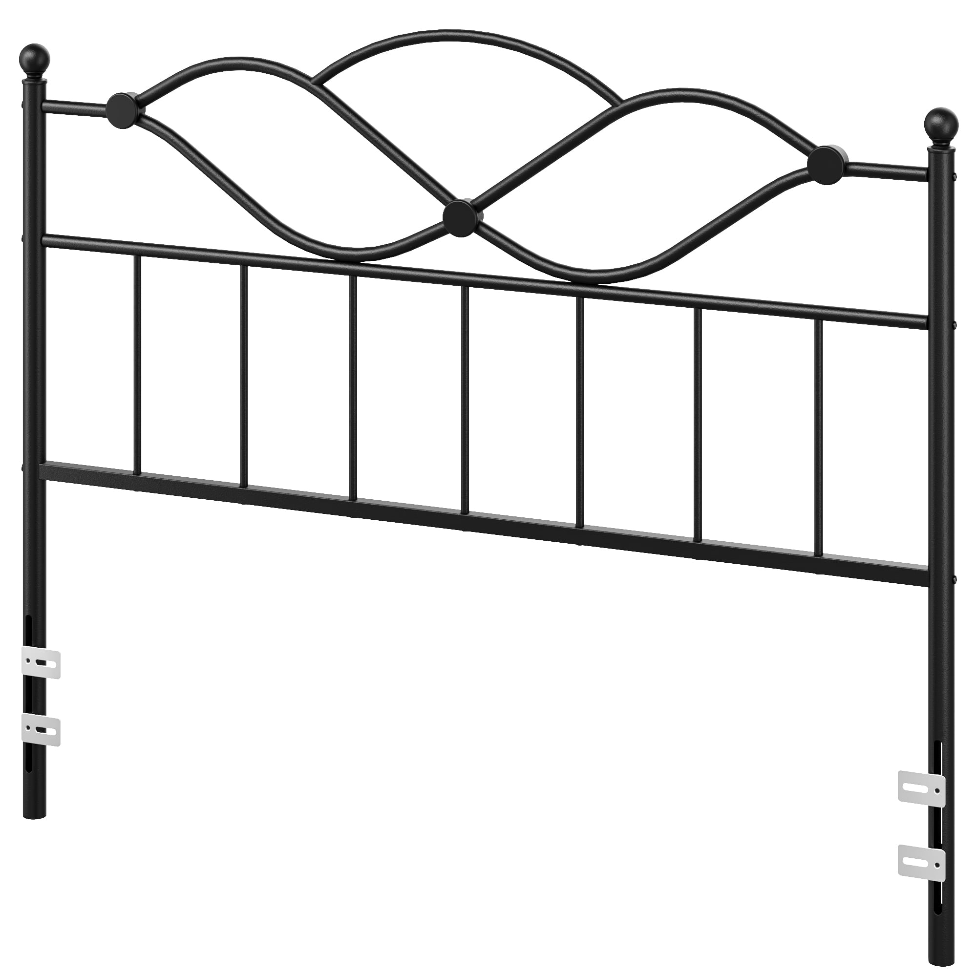 Yoneston Queen Size Sturdy Metal Headboard with Adjustable Height for Queen Beds, Black