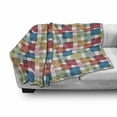 thumbnail image 3 of Geometric Soft Flannel Fleece Throw Blanket, Vector Illustration Seamless Pattern Background for Wall or Floor with Squares, Cozy Plush for Indoor and Outdoor Use, 60" x 80", Multicolor, by Ambesonne, 3 of 6