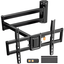 MountFTV Full Motion Long Arm TV Wall Mount Bracket for 32-82 Inch TV, Max 600x400mm and 100lbs Corner Articulating TV Wall Mount with 32.37 inch Long Arm Extension, Support Swivel, Tilt, Level Adjus