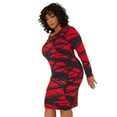 thumbnail image 3 of Ashley Stewart Printed Bodycon Dress, Equestrian Red, Size 18/20, 3 of 4