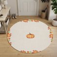 thumbnail image 3 of Small Round Rug 3Ft, Pumpkins Thanksgiving Non-Slip Washable Circle Rugs Carpet, Fall Rustic Elegant Farmhouse Indoor Outdoor Rug Floor Mats Throw Runner for Bedroom Living Room Bathroom, 3 of 8
