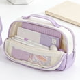 thumbnail image 4 of Cute Pencil Case Aesthetic Kawaii Pencil Case with Kawaii Pins Pencil Pouch Holder Pencil Case Organizer Color Block Design Pen Pouch Supplies Cute Functional Bag, 4 of 5